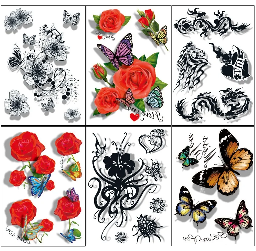 Wholesale Excellent 3D Ultra-high Definition Temporary Tatuajes SD serial Disposable Body Tattoo Sticker Scar Post Tattoo 500pcs