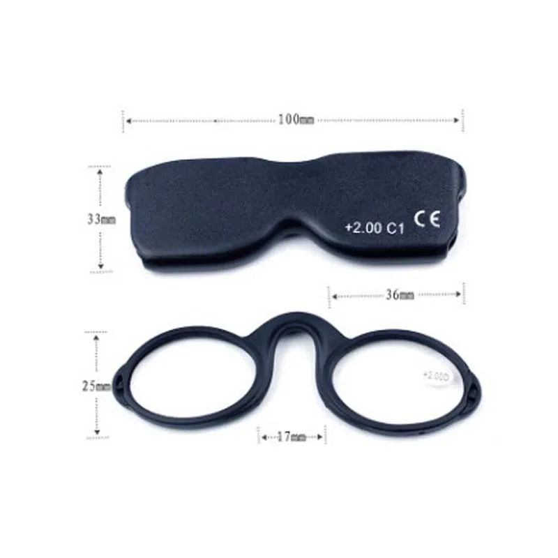 New legless nose reading glasses men and women ultra light silicone portable rimless mini wallet glasses