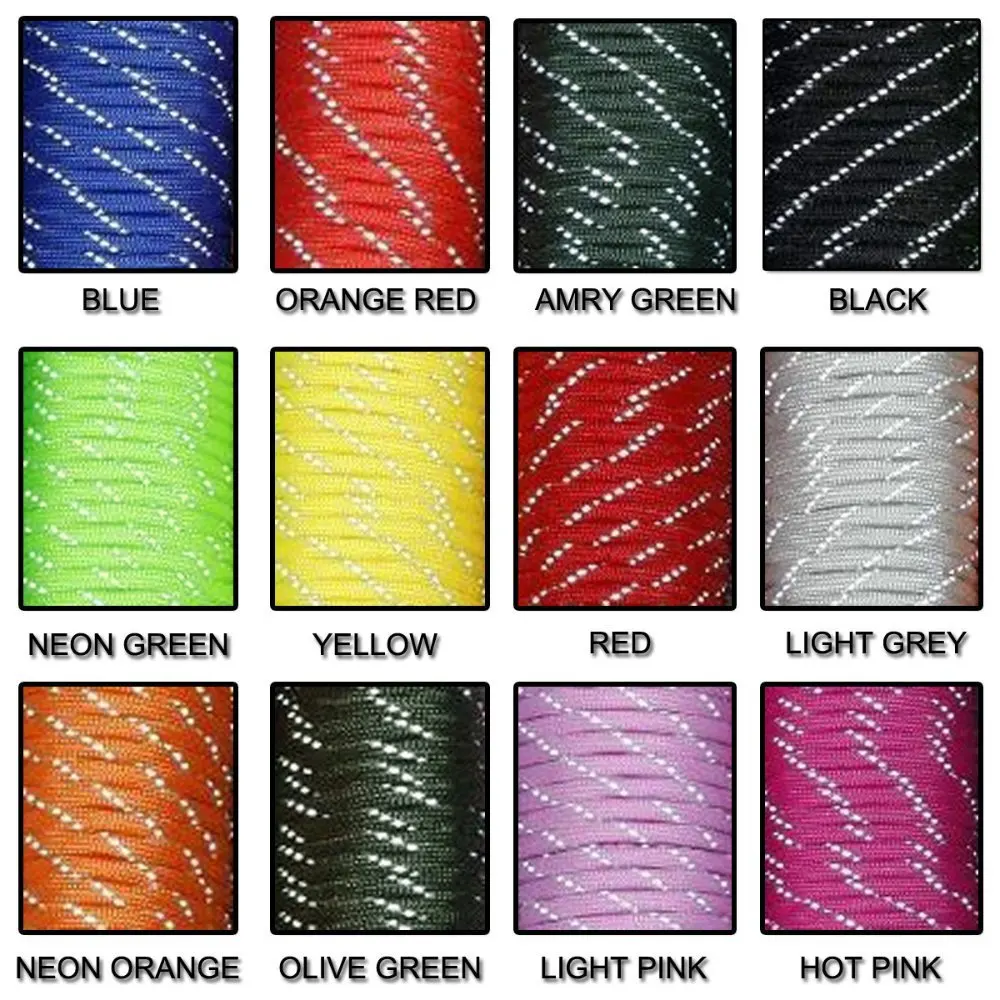 Yougle Nieuwe 7 Core Strand 50 100FT Survival 550 Mil Spec Iii Reflecterende Parachute Cord Paracord