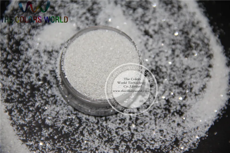 

TCM1200 Solid White Colors 0.4mm size 015 solvent resistant glitter for nail gel nail polish or Other art Decoration