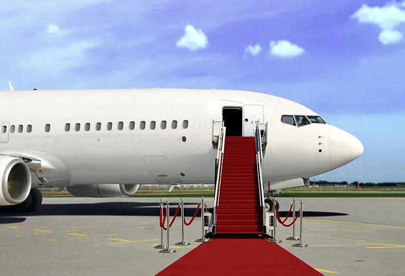 10x10FT Airport Airplane Plane Red Carpet Entrance Stairs Custom Photo Backdrop Studio Background Vinyl 300cm x 300cm