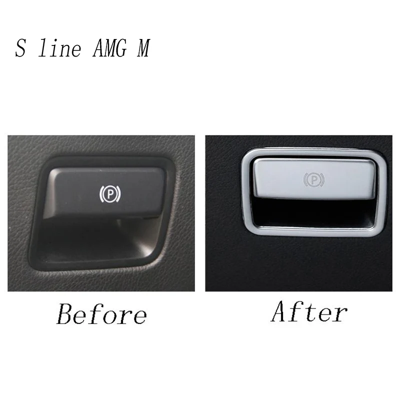 Car styling The foot brake release switch frame Trim Covers Stickers for Mercedes Benz GLE W166 ML GL GLS X166 Auto Accessories