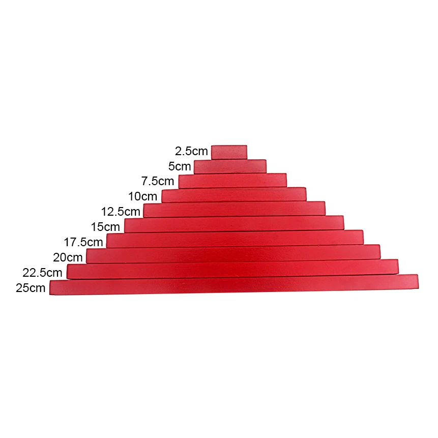 Materiali Montessori giocattoli aste per piccoli numeri con piastrelle 1-25CM 20 pezzi aste rosse scatola di legno giocattoli matematici per studenti in età prescolare