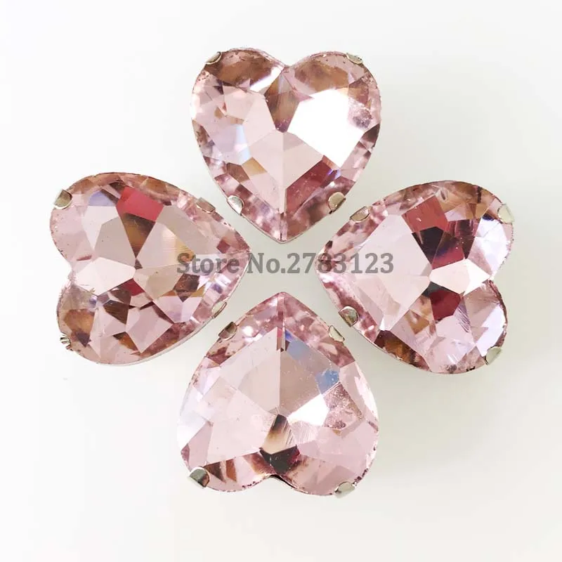 Spedizione gratuita! simbolo di cuore colore rosa di cristallo di vetro allentati flatback strass, cuce sulla pietra per diy abbigliamento accessori