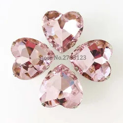 Spedizione gratuita! simbolo di cuore colore rosa di cristallo di vetro allentati flatback strass, cuce sulla pietra per diy abbigliamento accessori