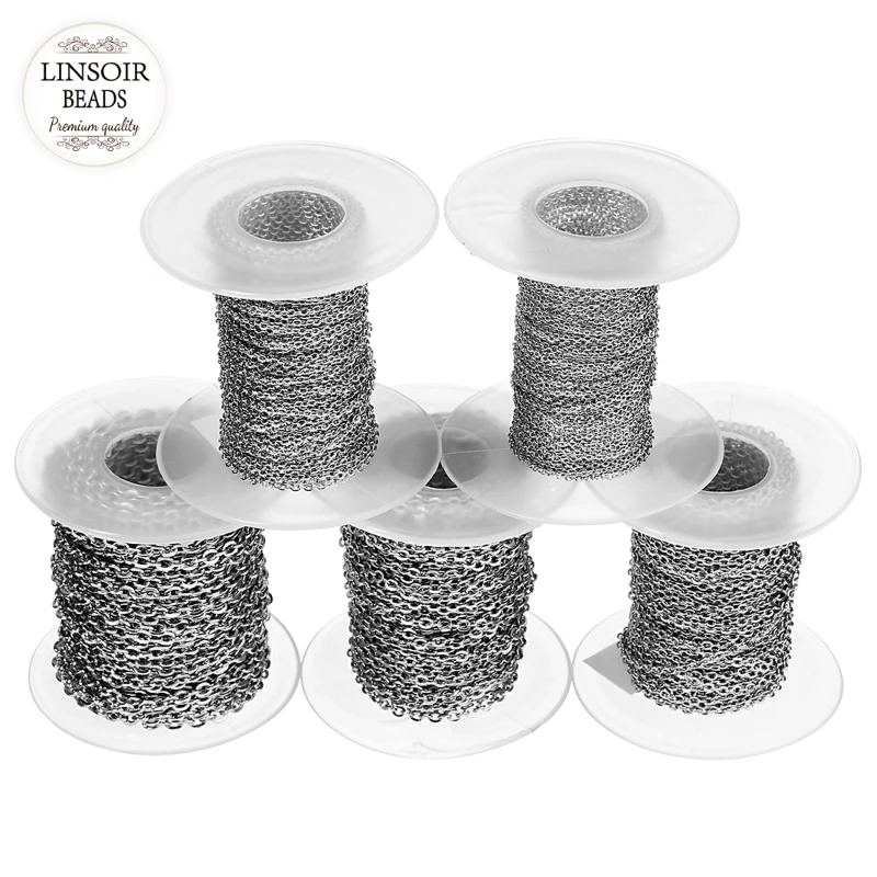 10 stoczni/dużo 1mm 1.5mm 2mm 2.5mm 3mm kabel ze stali nierdzewnej łańcuch luzem dla rodu czarny łańcuch naszyjnik diy biżuteria materiały — zdjęcie 4