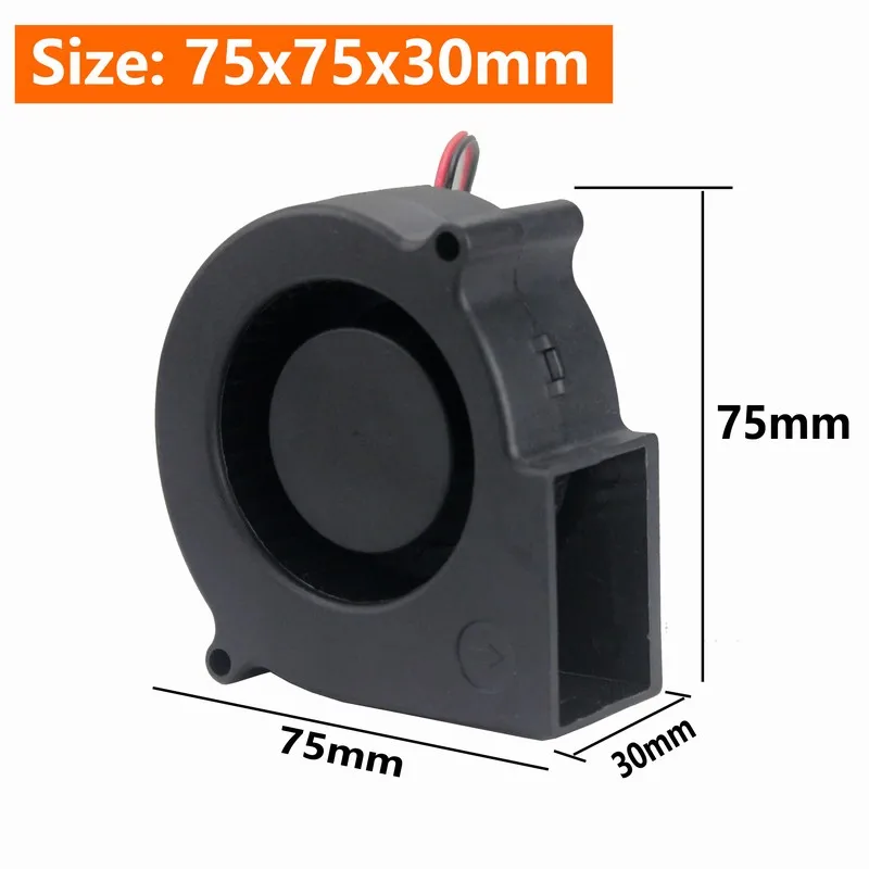 

5 PCS Gdstime 75x30mm 24V DC Brushless Exhaust Cooler Blower Cooling Fan 75mm x 30mm 7.5cm 7530s High Quality