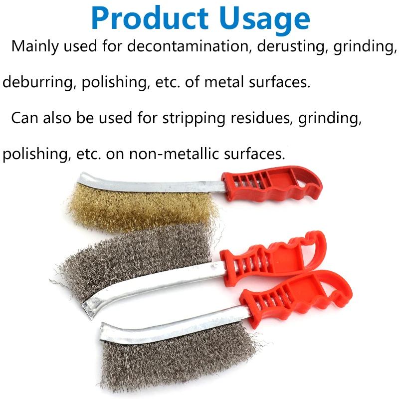 1pcs 25cm Copper/Stainless Steel Wire Hand Brush Heavy Duty Multi Purpose Rust Paint Metal Remover Craft Tools