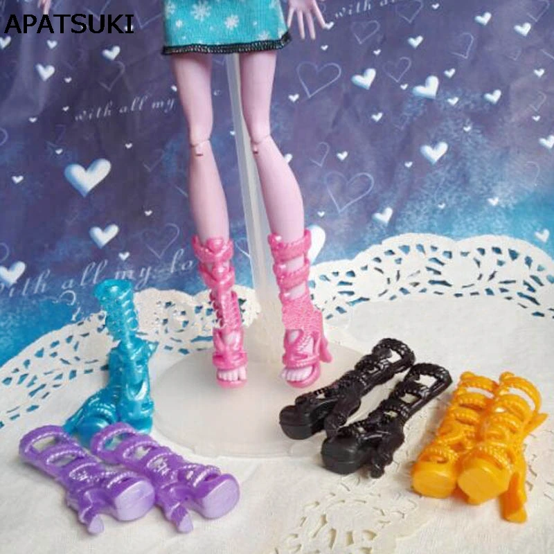 5pairs/lot 2016 New Fashion Shoes For Monster High Dolls High Quality High  Heel Boots Shoes Doll Accessories Kids Toy - AliExpress 26