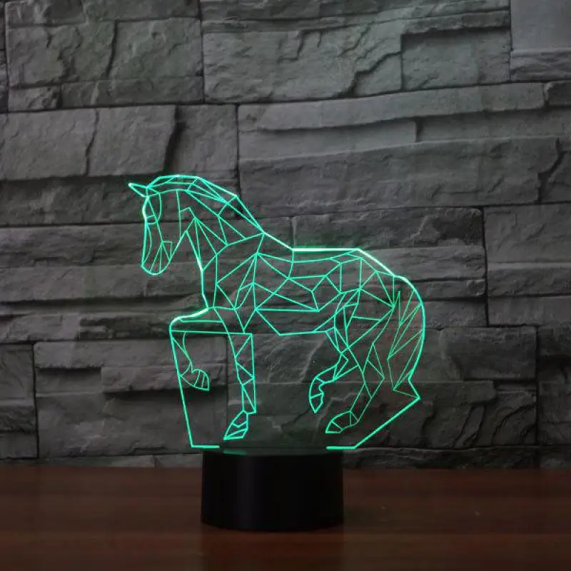 

Horse shaped Led Desk Lamp Gifts European Bedside Acrylic Night Table Lamp For Bedroom 3d Deco Lamps