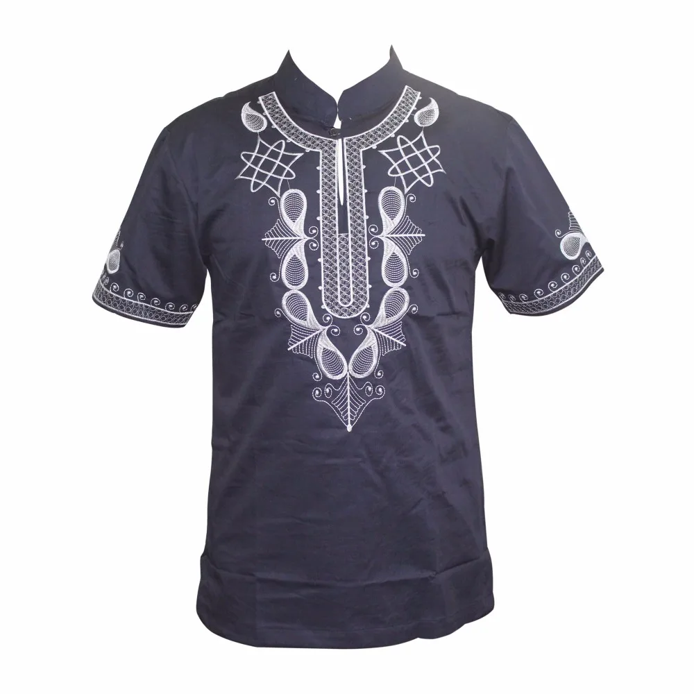 Band Mr Hunkle 2018 New Design T-shirt For Men Stand Neck Short Sleeve Top Tees Emboridery Geometric African Print Dashiki Shirt