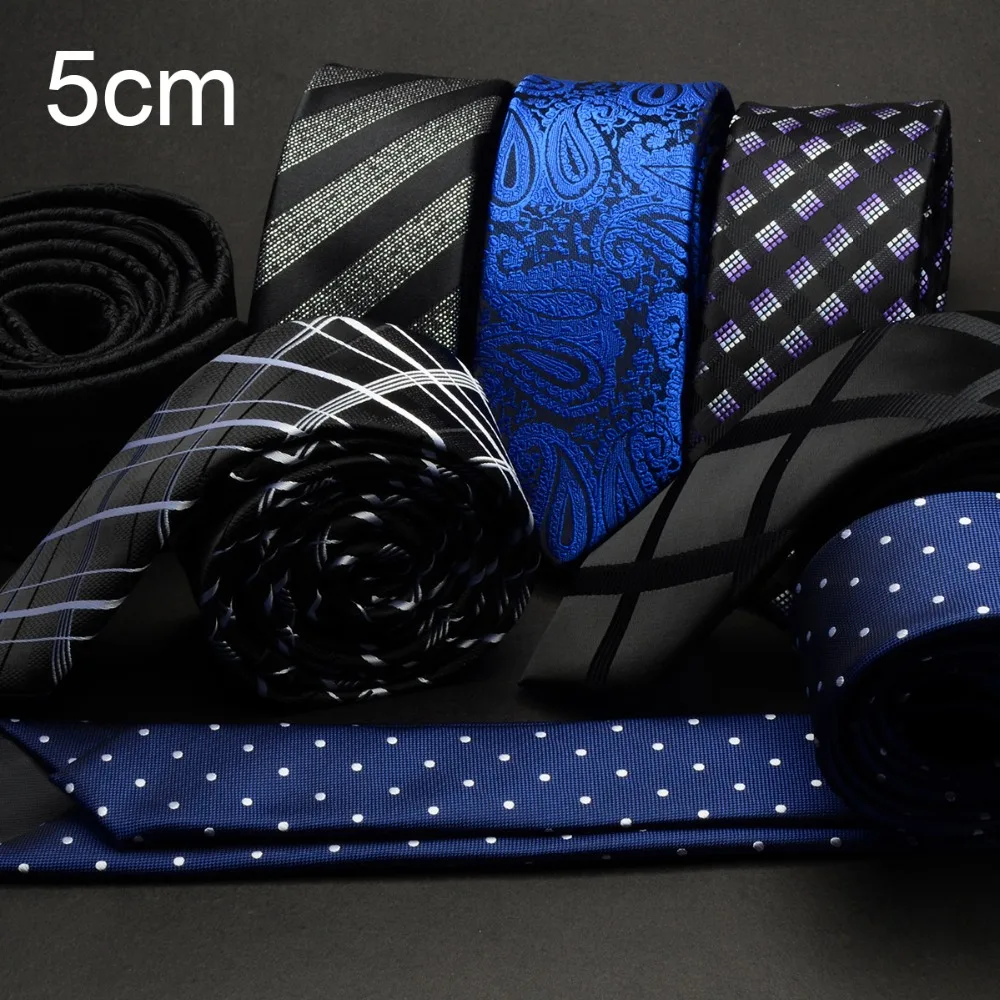 

GUSLESON Men Tie 5cm skinny ties luxury Waterproof Striped Plaid Neckties Corbatas Gravata Jacquard man's Wedding dress Slim Tie