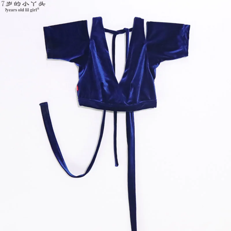 Danza del ventre velluto Top grasso possibilità tribale Choli Costume manica corta goccia CJJ37