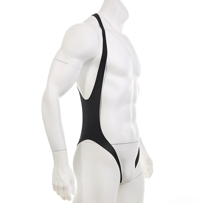 CLEVER-MENMODE Sexy Men Open Butt Bodysuit Lingerie Mankini Leotard Sexy Jumpsuit Wrestling Strap Costume Gay Shaper Erotic