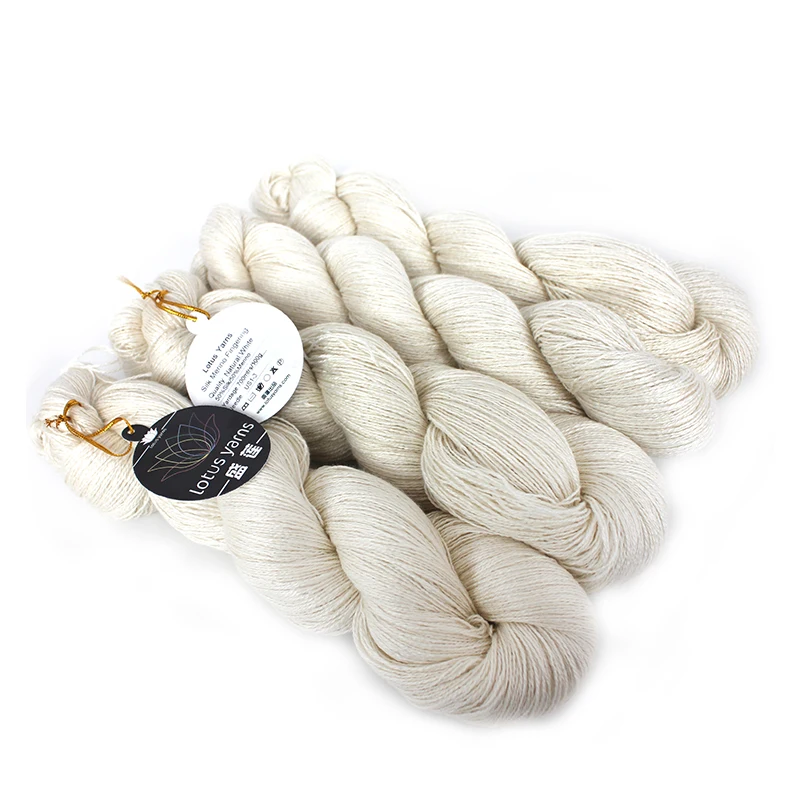 Silky Merino Fingering Undyed Yarn Hand Knitting Yarn 50%silk 50%merino knitting yarn