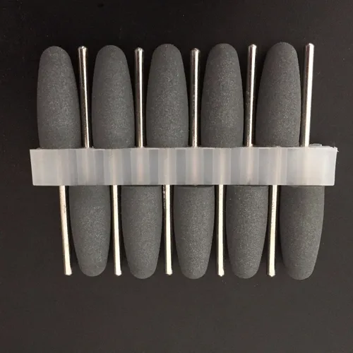 Imagen 2 del producto 50 Uds. Micromotor de pulido rotativo de goma de silicona gris DENTAL 10*24 pieza de mano fresas de pulido de 2,35mm