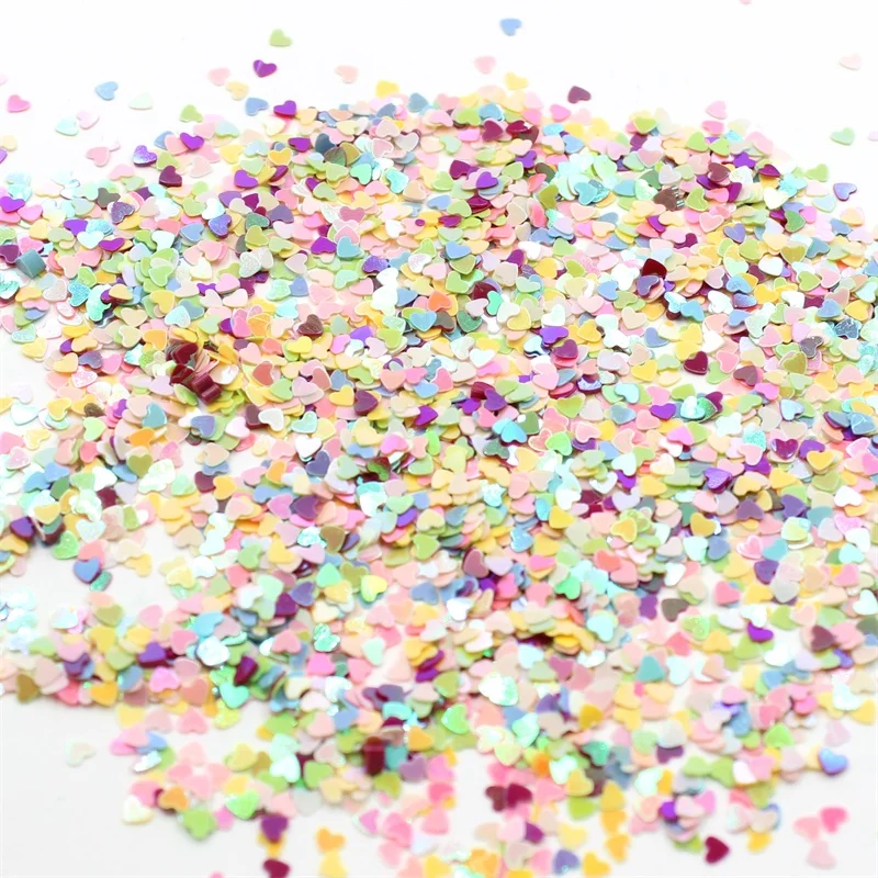 KSCRAFT 3mm Mixed Colorful Heart Shape Sequins PVC Flat for DIY Card Making Craft Color Collection