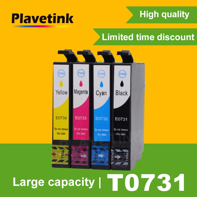 Plavetink 73N Compatible For Epson T0731 Ink Cartridge Stylus CX7300 CX8300 C79 C90 CX3900 TX100 TX110 TX200 TX400 Printer