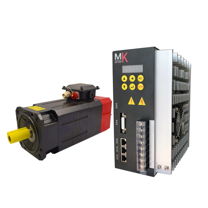 

220V single phase 2.2KW ac spindle servo motor 2.2Kw,14NM,max speed 8000RPM +matched driver+cable