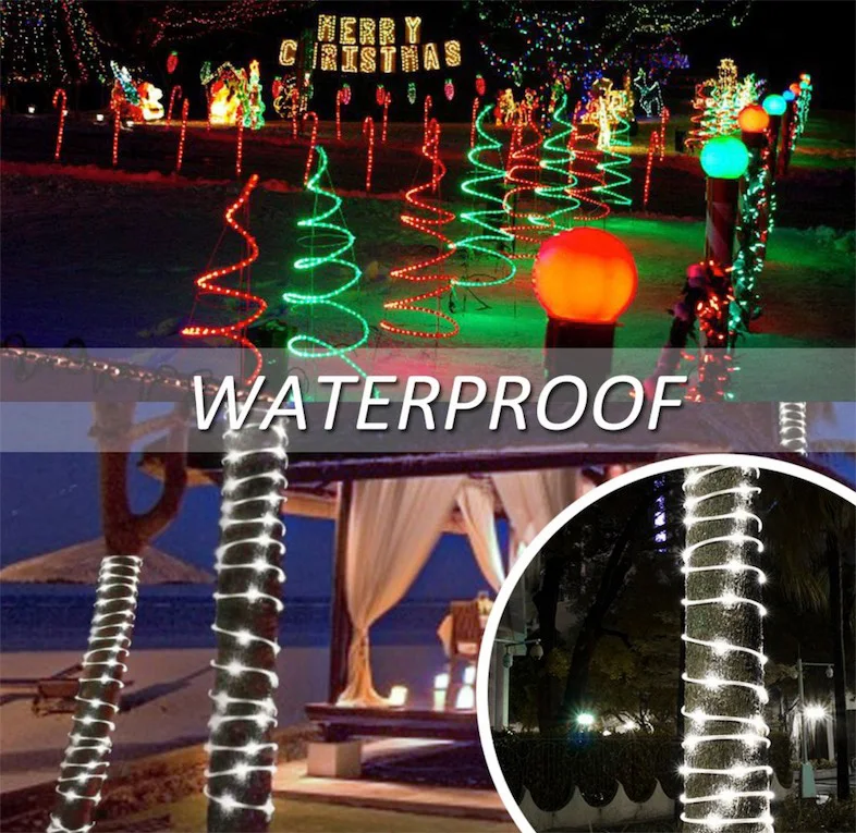 The longest 10M-100M Street Garland String Fairy Lights Waterproof Rope Light for House Tube Outdoor Garden Christmas Decoration