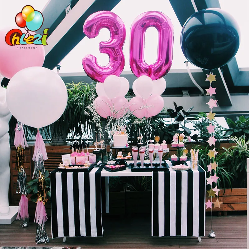 1pc 40 inch Pink Rose Gold Silver Foil Number Balloons Birthday Wedding Anniversary Party Decoration Black Red Helium Globos