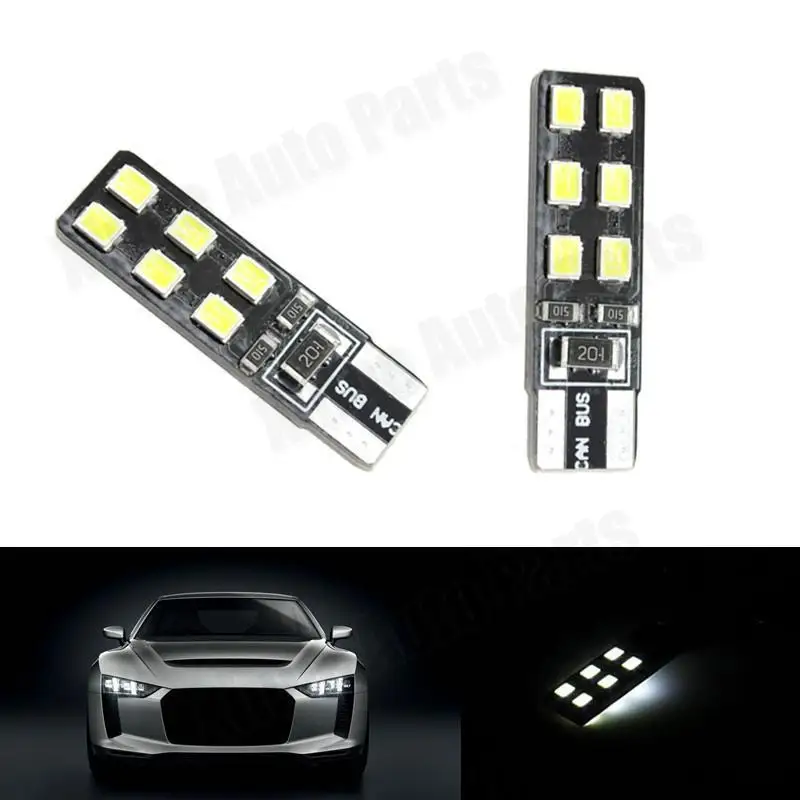 10X T10 W5W 501 12 SMD 2835 LED CANBUS ERROR FREE Car Side Wedge Light Bulb Red/White/Amber