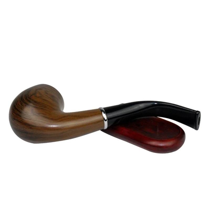 Classic Wood Grain Resin Pipe Chimney Filter Long Smoking Pipes Tobacco Pipe Cigar Gifts Narguile Gift Grinder Smoke Mouthpiece