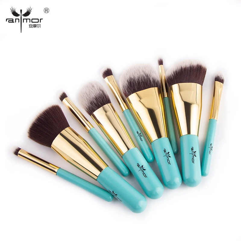 Anmor 9Pcs Makeup Brushes Set Travel Portable Make up Brush  Concealer Eyebrow Eyeshadow Foundation Brush Cosmetics Kit Tools