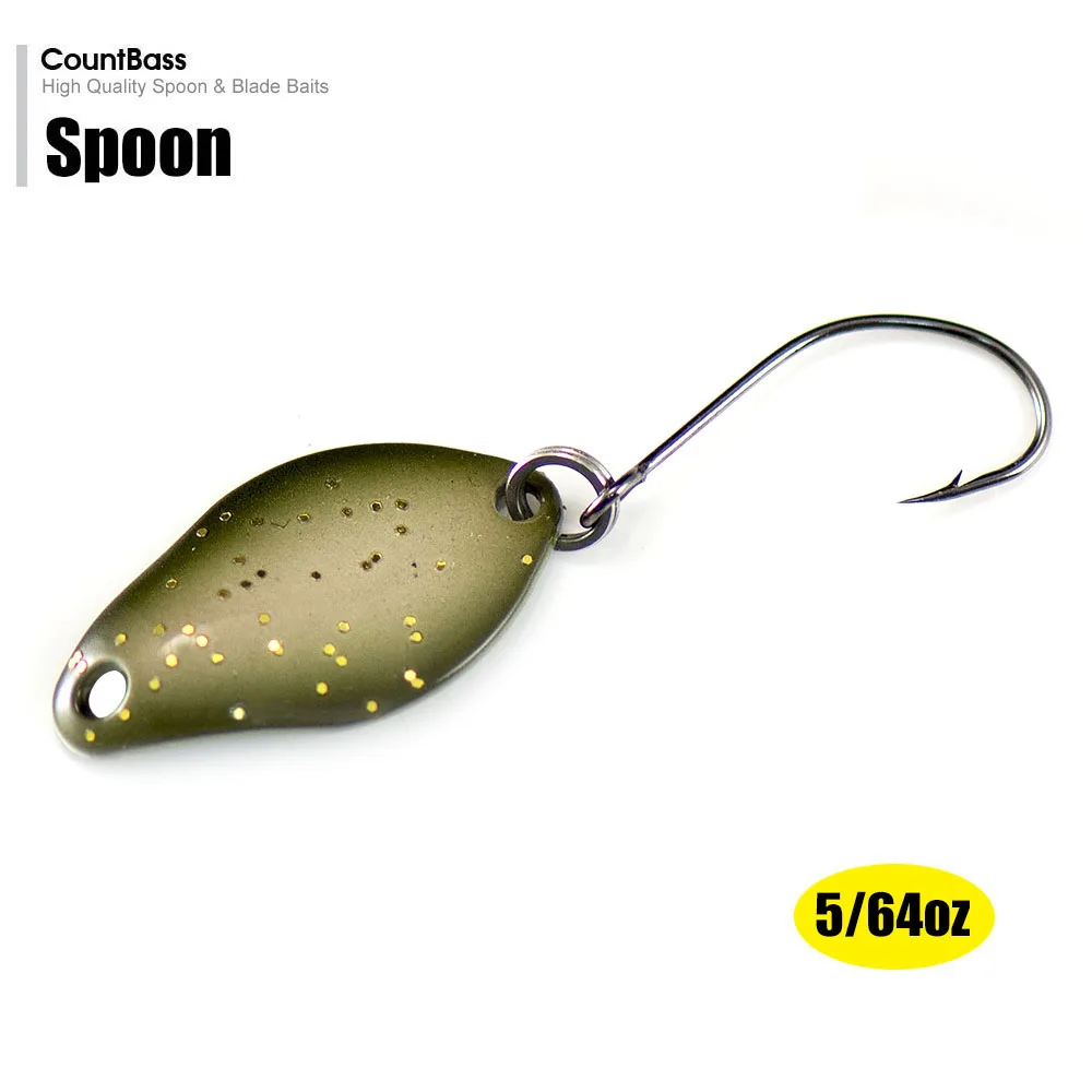 Countbass Forellenlöffel, Größe 24,5 x 13,2 mm, 2 g, 5/64 Unzen, Süßwasser, Lachs, Hecht, Bass, Metall, Messing, Angelköder, Fischköder – Detail 1
