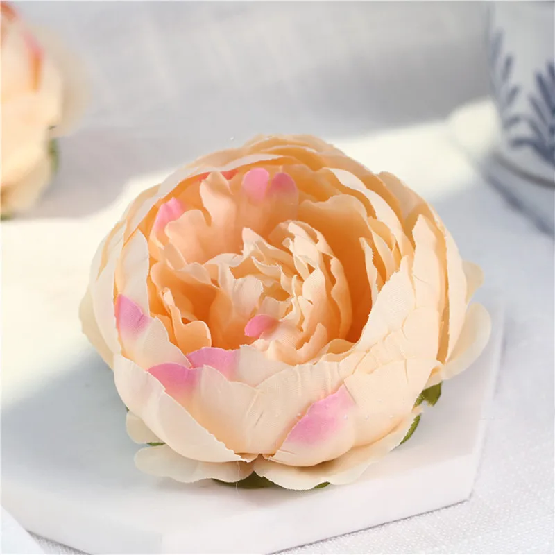 5pcs/lot High Quality Large Peony Flower Head Silk Artificial Flower Wedding  Party Home Decoration DIY Craft Flower 10cm