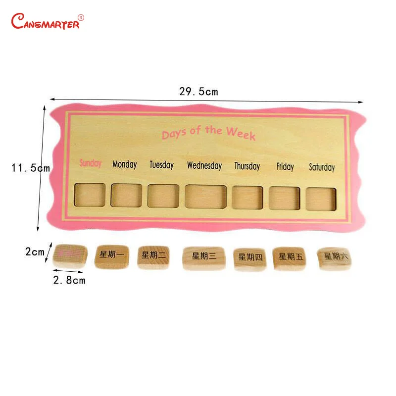 Wooden Puzzles Language Practice Days of Week Board Teaching Toys Games Preschool Kids Educational  Montessori Materials