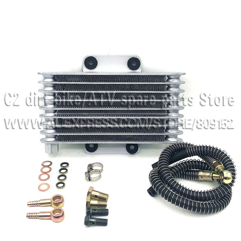 

1pc silver Aluminum Motorcycle Oil Cooler Oil Engine Radiator high quality accessory part suitable For 125CC-250CC Dirt Bike ATV