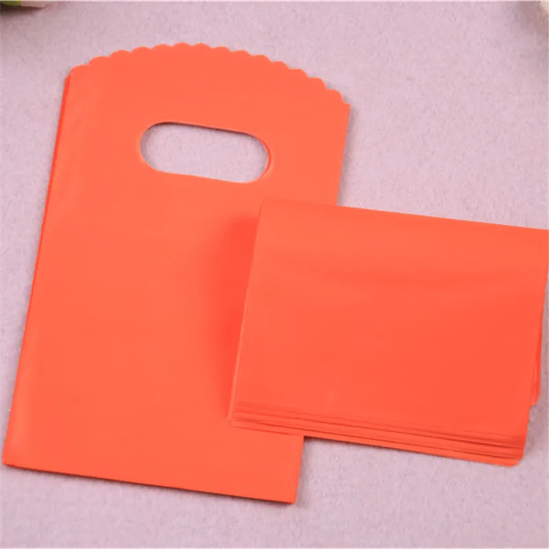 New Design High Quality Wholesale 50pcs/lot 9*15cm Luxury Small Solid Orange Packaging Bags Favor Wedding Gift Pouches