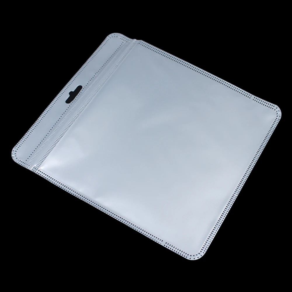 100Pcs 25 Sizes Front Clear Plastic Ziplock Pouch Hang Hole for Jewelry Necklace Packaging Resealable Electronics Package Bag