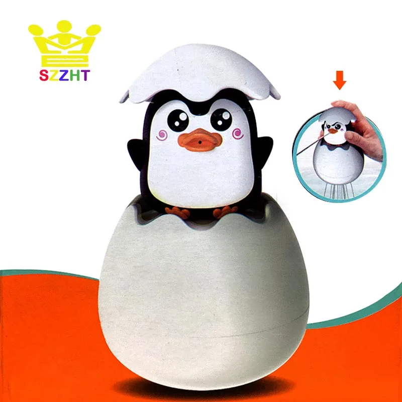 Baby Shower Bath Toys Sprinkling Egg Floating Duck Penguin Spraying Water Toys for Children Early Educational Bathtub Bathroom