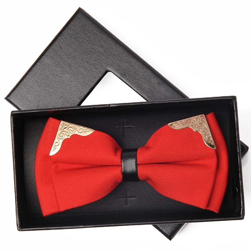 

High Quality 2024 Designers Brand Groom Wedding Bowtie Fashion Metal Bowtie Men's Bow Tie Men Neckties Bowtie Solid Orange White