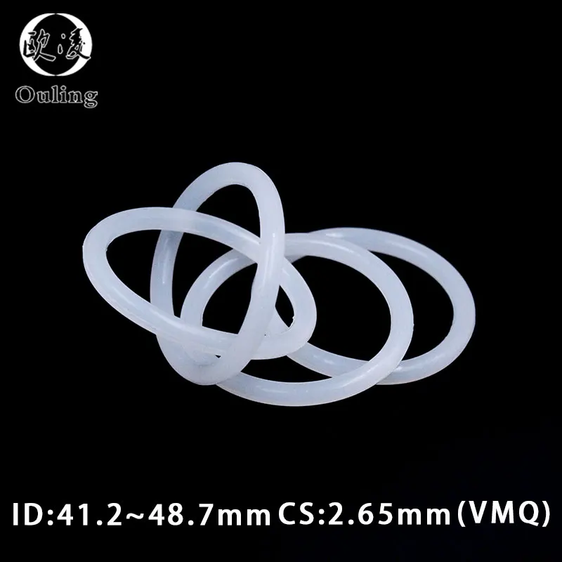 

5PCS/lot Silicon Ring Silicone O ring 2.65mm Thickness ID41.2/42.5/43.7/45/46.2/47.5/48.7mm Rubber O-Ring Seal Gaskets Ring