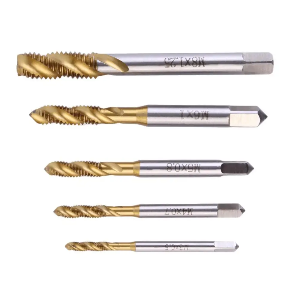 5 Pcs 3mm 4mm 6mm 6.5mm 8mm 5 Ti Titanium Coated Drill Wood Plastic Composite Wood Hole Saw Cutting Set Hss Hot Selling