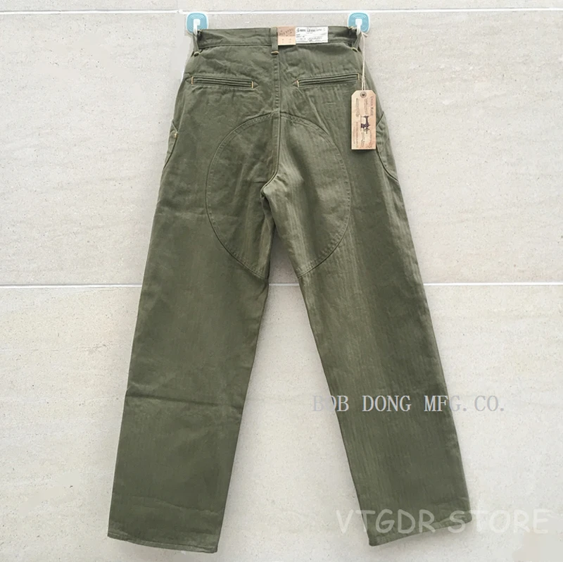 Bob Dong OG-107 HBT Pants Selvage Vintage N-1D Pocket Casual Trouser For Men