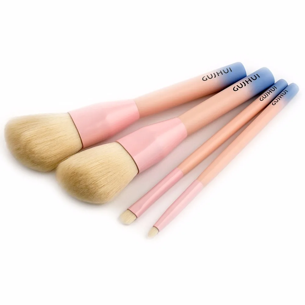 4 Stks Gradiënt Roze Handvat Poeder Make Borstel Comestic wenkbrauw borstel Tool pincel sereia Merk Voor Makeup Brush Set zachte