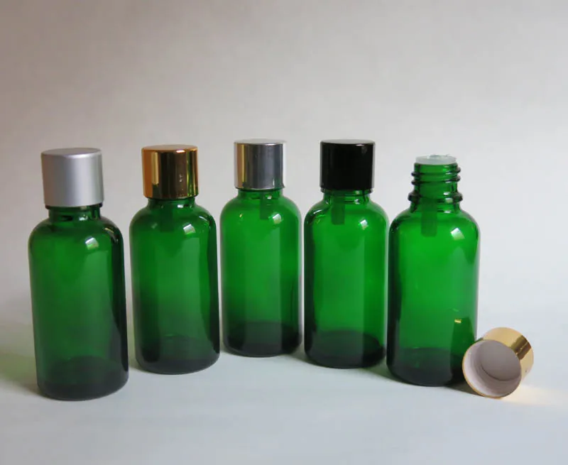 Wholesale 100pcs  30ml Green Glass Vials Bottle With Cap, 30 ml Essential Oil Bottle for Electronic Cigarette Liquid wholesale