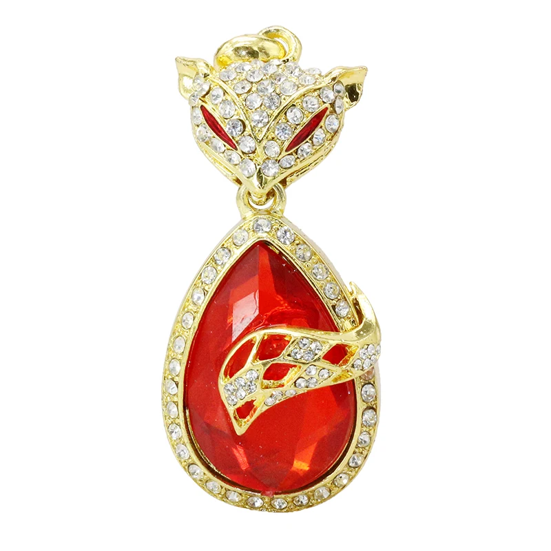 Tinh Thể Động Vật Cáo Cát USB Đèn LED Ngón Tay Cái Dính Ổ Đĩa Flash 4GB 8GB 16GB 32GB 64GB Trang Sức Vòng Cổ Bút Quà Tặng