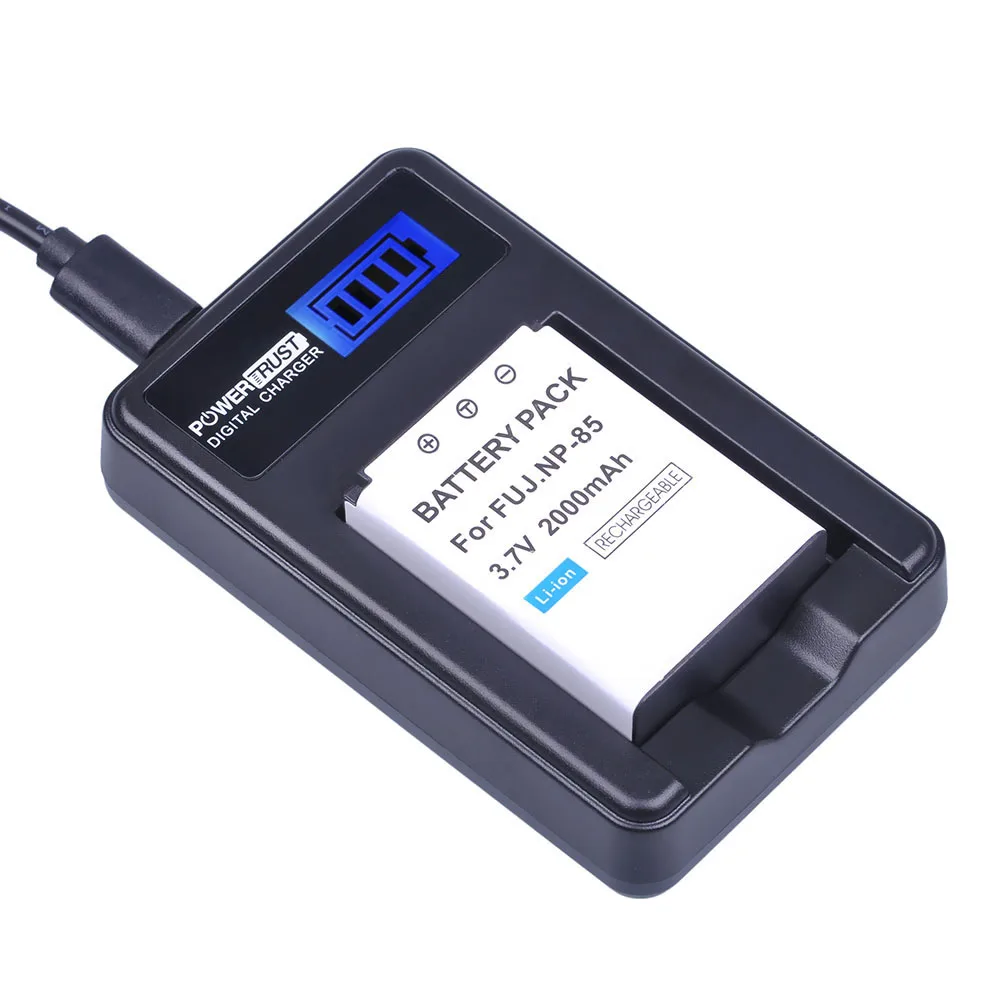 PowerTrust 3Pc NP-85 NP85 NP 85 ก้อนและ LCD USB Charger สำหรับ Fujifilm S1 SL1000 SL240 SL245 SL260 SL280 SL300