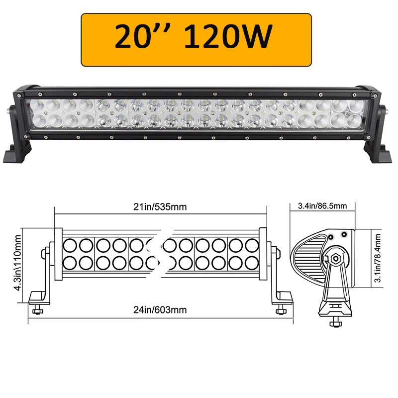 Auxtings 12V 24V prosto Led robocza listwa oświetleniowa 14 22 32 42 52 Cal Offroad samochód listwa świetlna Led 4x4 SUV ATV wysokiej mocy podwójny