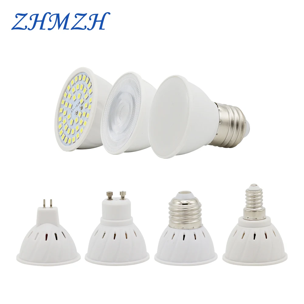 

220V LED Lamp Bulb E27 E14 MR16 GU10 Light Cup Lampada LED Spotlight 48 LEDs 2835 Chip SMD Bombillas LED Lighting Corn Bulbs 6W