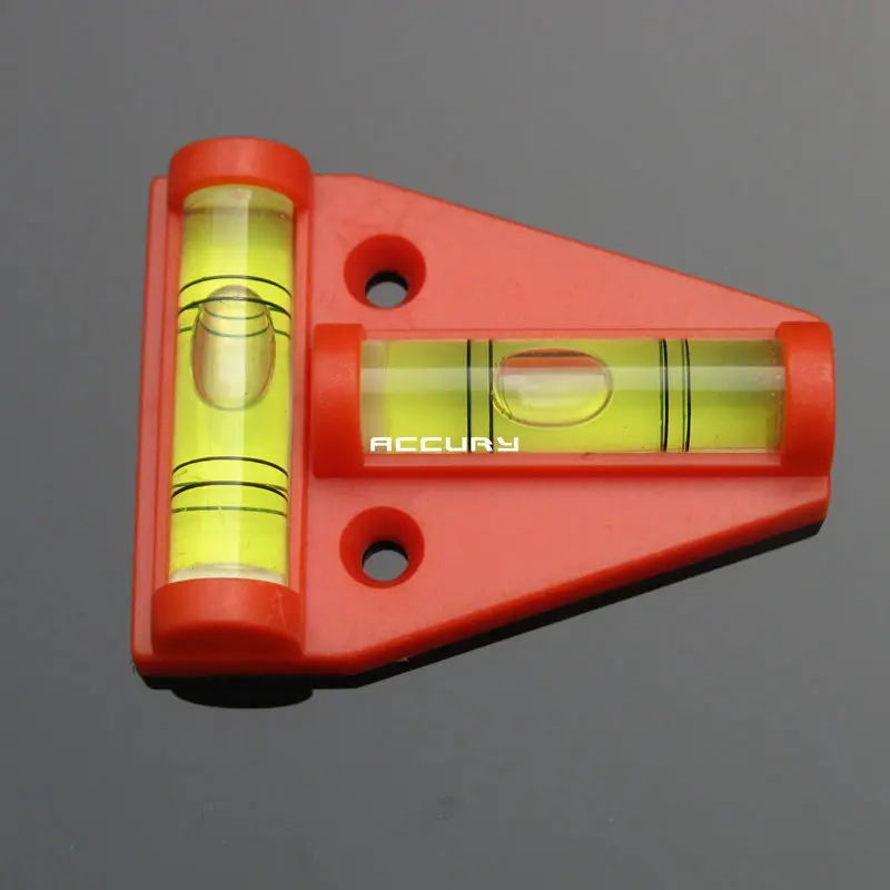 HACCURY Plastic T-type Level Bubble Triangular Red Black Orange Color Acrylic level Vails Ruler Horizontal Instrument