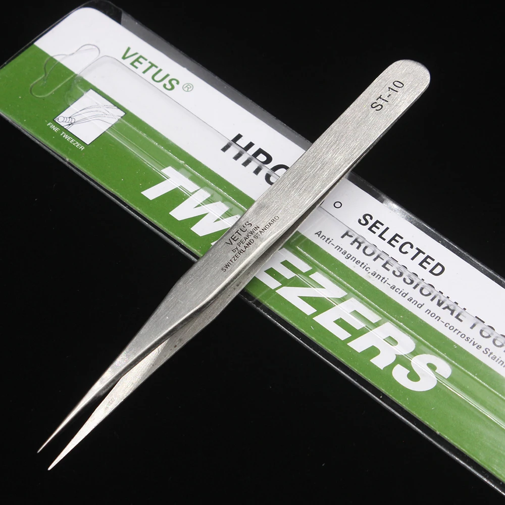 2Pc VETUS TS-10 tainless Steel Tweezers Set Maintenance Tools Kits