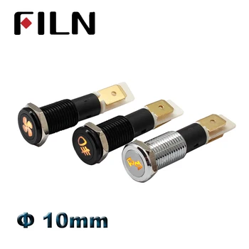 10 มิลลิเมตร 12 โวลต์รถแดชบอร์ดไฟเตือน 12 โวลต์ 24 โวลต์สีแดงสีเขียวสีฟ้าสีขาว amber led pilot โคมไฟสัญญาณไฟกันน้ำ