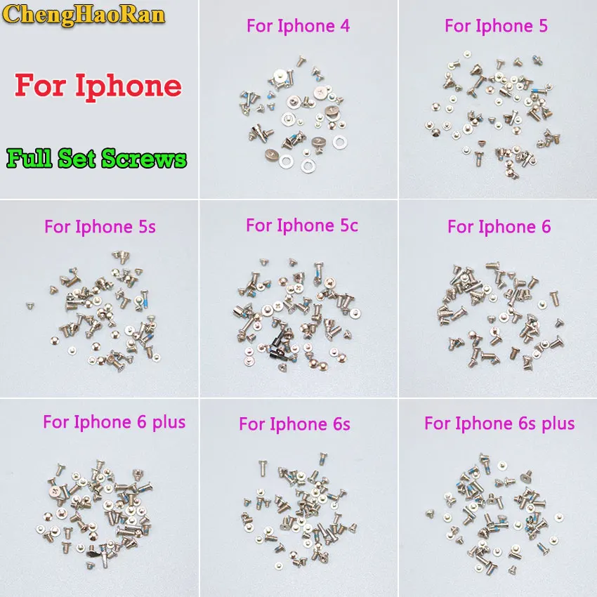 ChengHaoRan Vollen satz schrauben für iPhone 4 5 5S 5C 6g 6 Plus 6S 6S Plus 7 7plus 8 8 plus x Reparatur Schrauben Mobile Zubehör – Detail 1