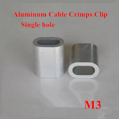 500pcs 3mm M3 Aluminum Cable Crimps Sleeve Single Hole Ferrule Crimping Loop Oval Wire Rope Clip Swage Fittings